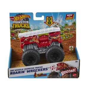 Hot Wheels Monster Trucks Roarin' Wreckers, 1:43 Scale 5-Alarm Toy Truck with Li